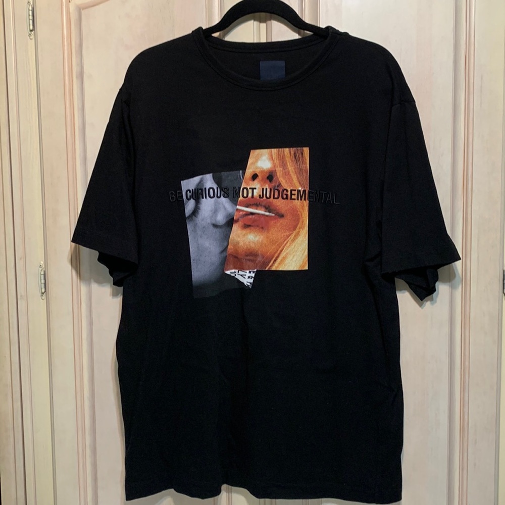 RARE Juun.J Embroidered Graphic Short Sleeve Black T-Shirt • Size 46 • Authentic